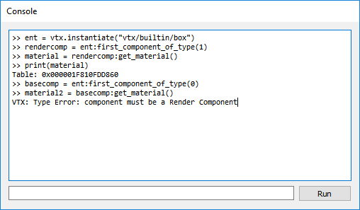 Introspecting a Render Component to access its material via the Lua interface.