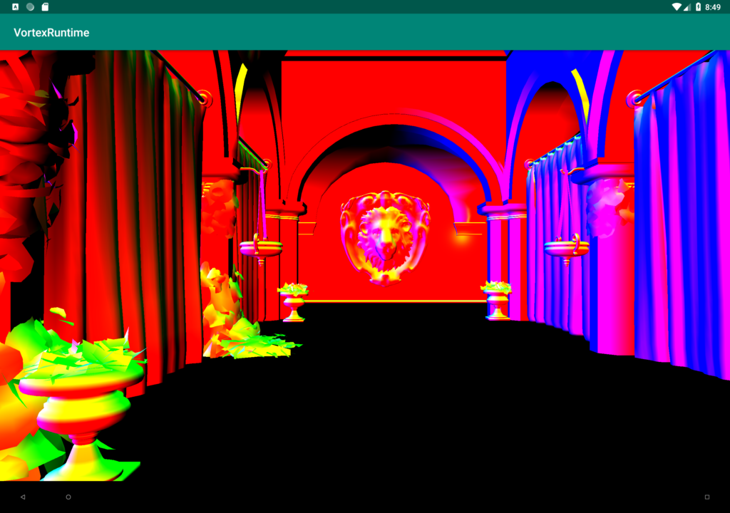 Debugging Normal data passing through the deferred renderer on Android.